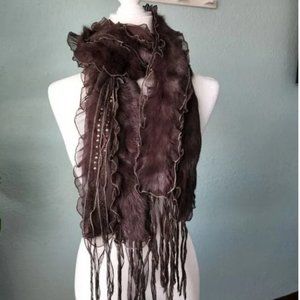 Handmade Unique Boho Scarf Beautiful Style - Brown